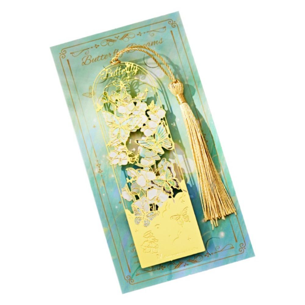 Sunflower Metal Hollow Bookmark with Tassel Reading Stationery  Reading Tool Style 5