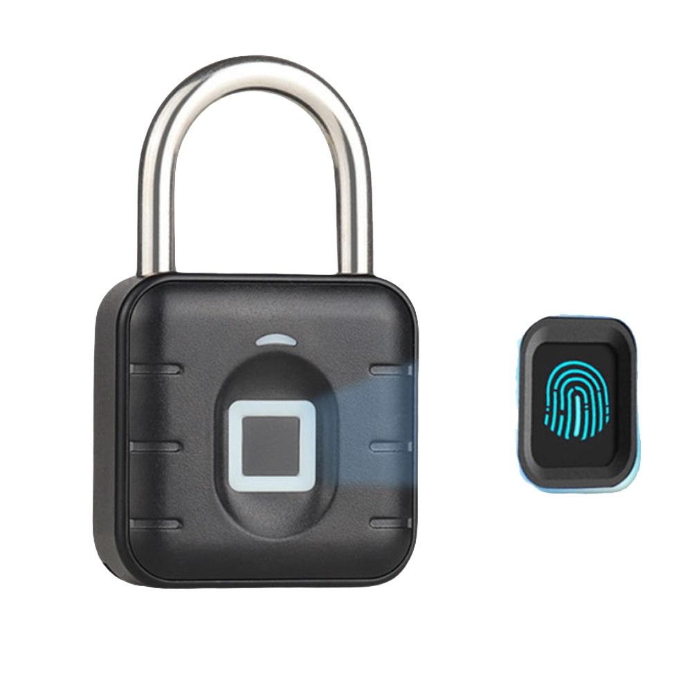 Keyless Smart Fingerprint Padlock for School Locker Gym Cabinet IP67 Waterproof Biometric Zinc Alloy Lock with USB Charging Port