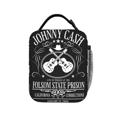 Johnny Cash Singer Insulated Lunch Bags Cooler Bag Reusable,Meal Container  Large Tote Lunch Box Men Women Work  Travel