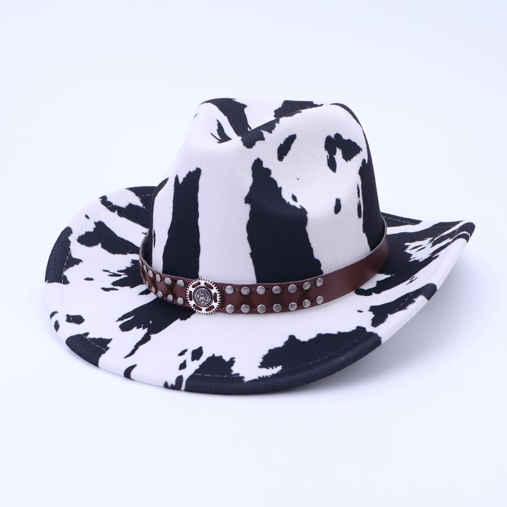 Ethnic Style Cow Top Hat Men And Women American Western Style Dick Denim Hat Personalized Trend Decorative Jazz Hat