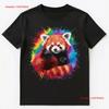 Colorful Paint Splash Cute Red Panda Art T Shirt Vintage Stretched Designer Clothes