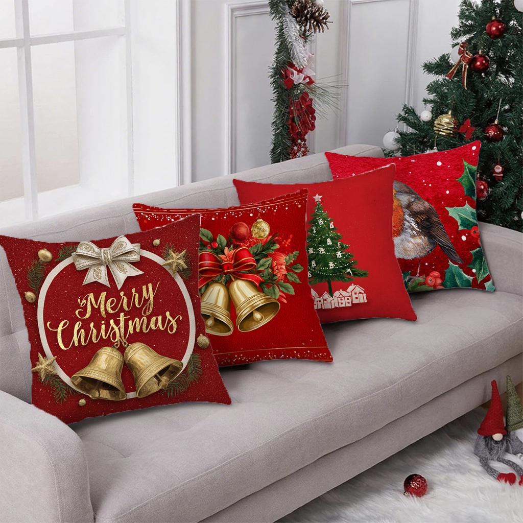 Merry Christmas Red PillowcaseSuitable for sofa car bedroom decorative cushion cover pillow cover
