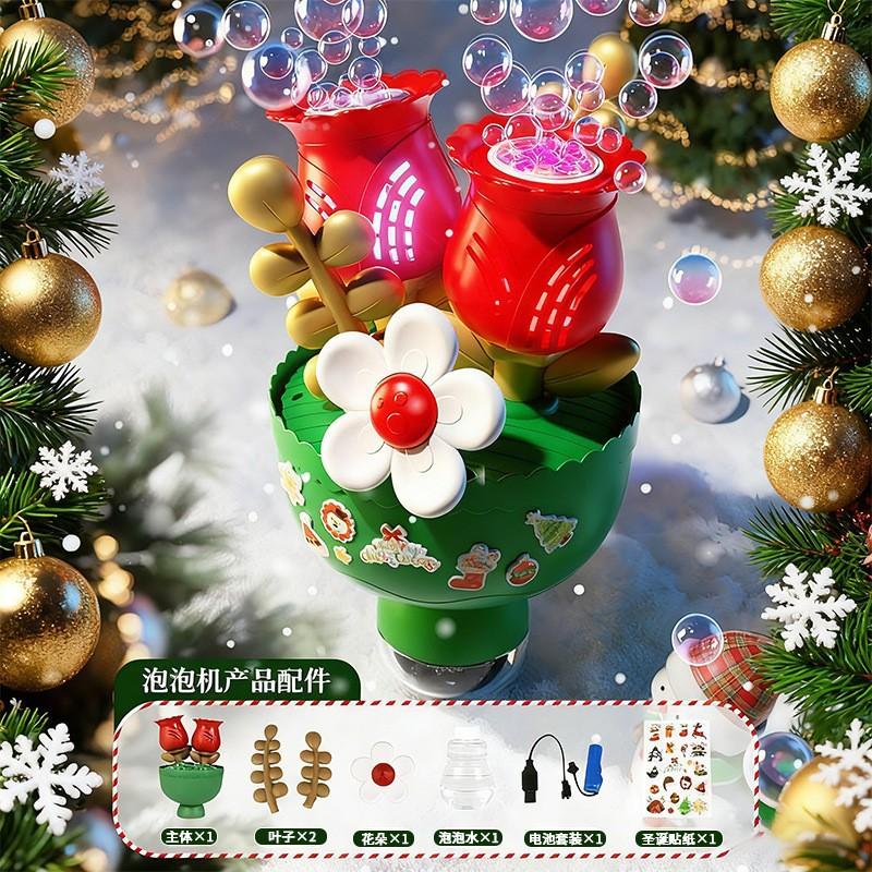 Elektrische Blumenstrauß-Blasenmaschine mit Licht für Mädchen Kinder Geschenk