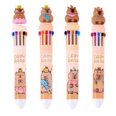 Cartoon Multicolor Pen for Color Coding Writing Drawing Journaling 10 Color-in-1 Writing Pen Multicolored Ballpoint Pen
