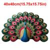 Soft Peacock Carpet Non-slip Bathroom Floor Mat Portable Blanket  for Living Room Tea Table Bedside