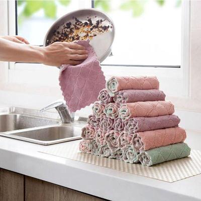 5pcs Soft Cotton Absorbent Dish Towels for Kitchen Supplier Dish Cleaning Cloth Tea Towel
