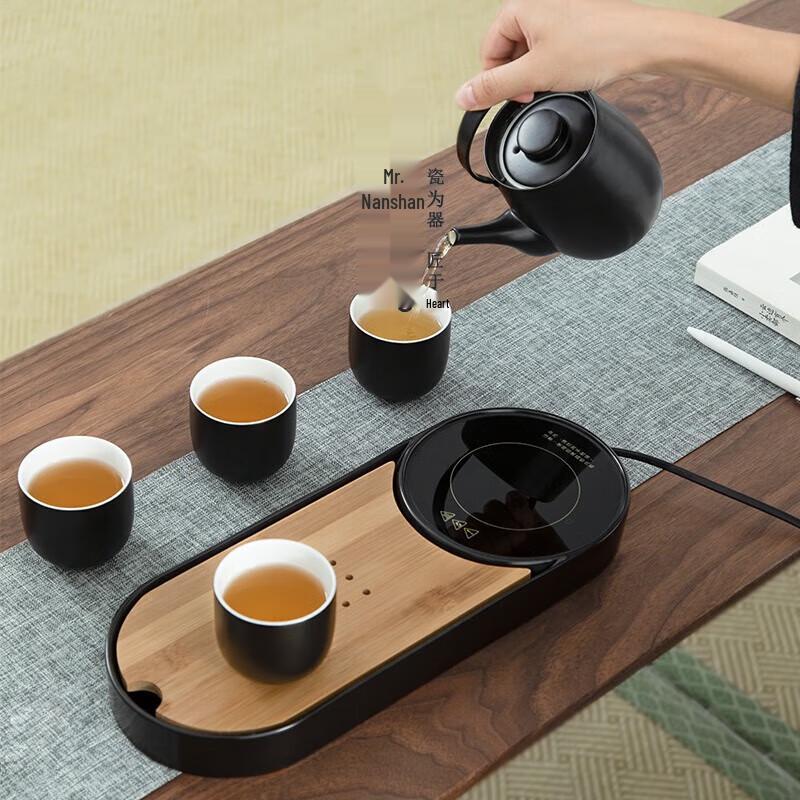 Mr. Nanshan Ceramic Kung Fu Tea Set with Thermostatic Tray
