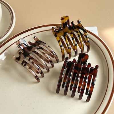 Fashion Coffee Acrylic Hollow Hair Claws for Women Elegant Ponytail Holder Duckbill Hairpins Hair Clamp Hair Styling Accessories