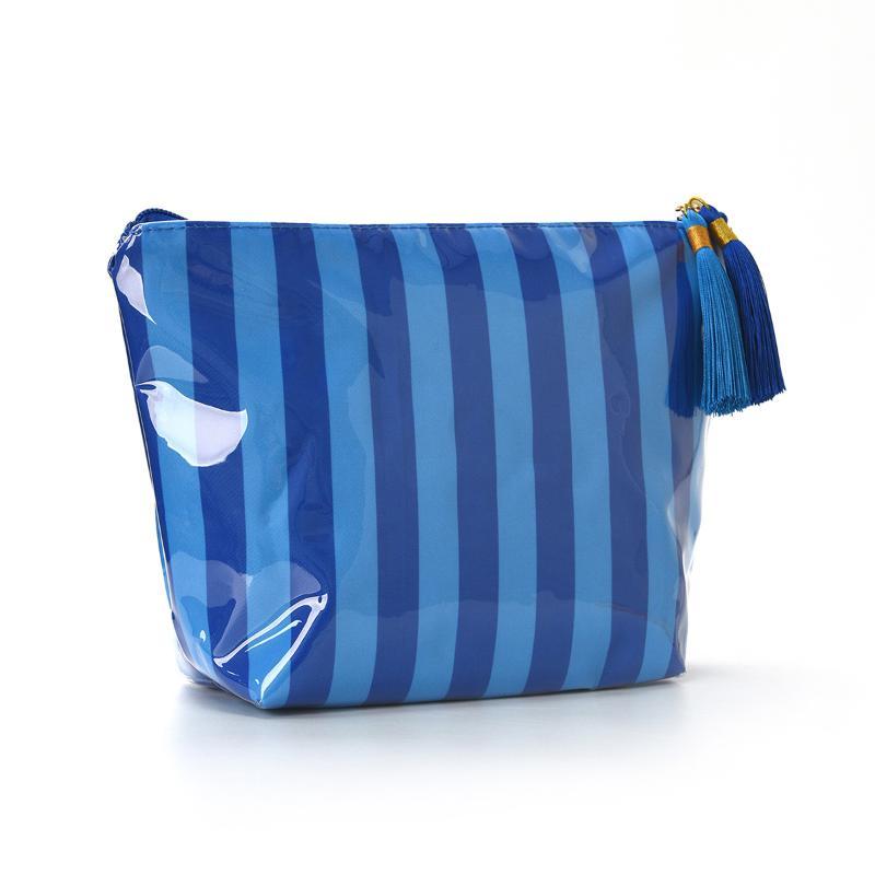 Glossy Striped Cosmetic Organizer Portable Fringed Travel Toiletry Bag Makeup Bag Pvc Waterproof Cosmetic Bag Makeup Brush Bag
