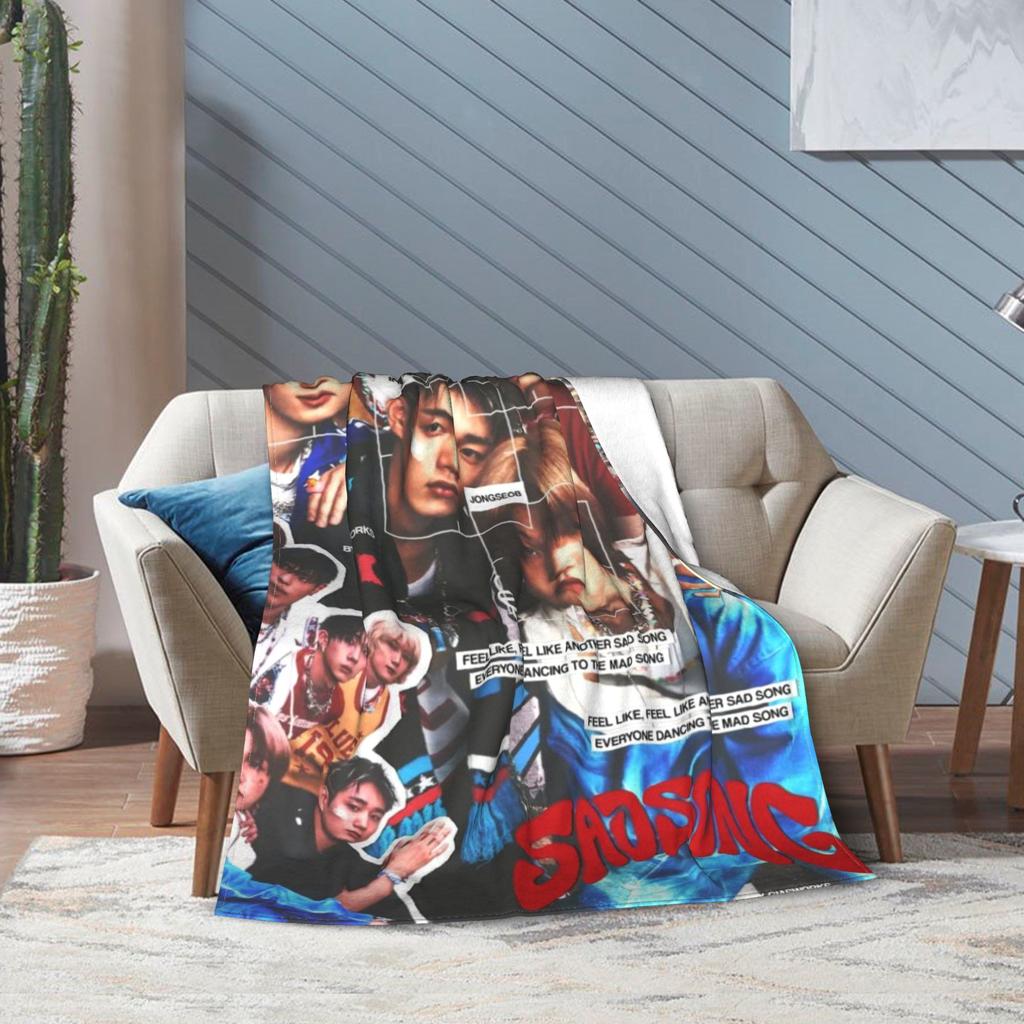 Super Soft DUH! P1Harmony Kpop Music Album Throw Blanket Premium Fleece Flannel Bed Blanket Cozy Warm Blankets All Season Use