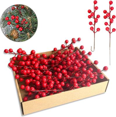 35 Stück Künstliche Rote Beeren Blumen Bouquet Gefälschte Pflanze für Home Vase Dekor Weihnachtsbaum Ornamente Neujahr 2024 Party Weihnachtsdekoration