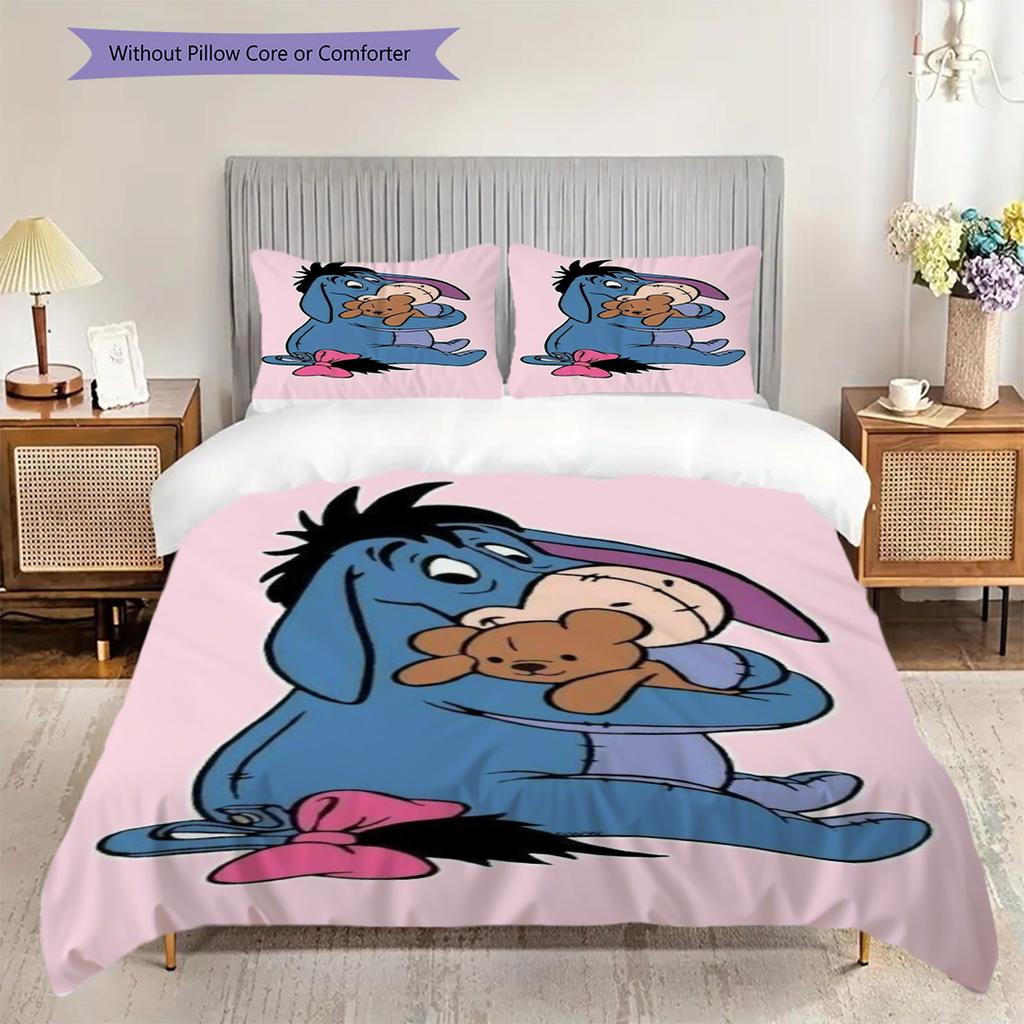 Eeyore Comforts Tigger Teddy Bear Bedding 1 Duvet Cover 2 Pillowcase Without Core Soft And Comfortable Bedding Set Duvet Cover And Pillowcase