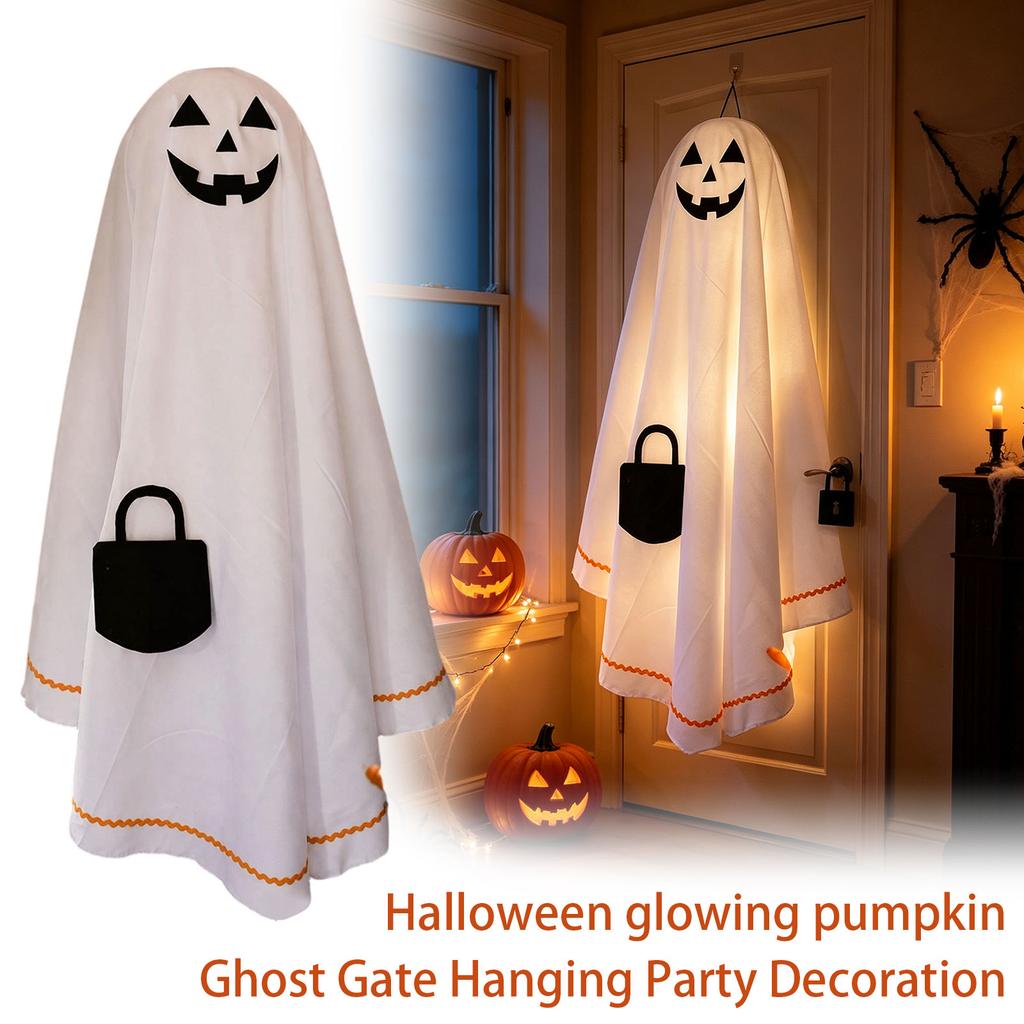 Halloween Glowing Pumpkin Door Hanger Decor for Party Wall Hanging Scary