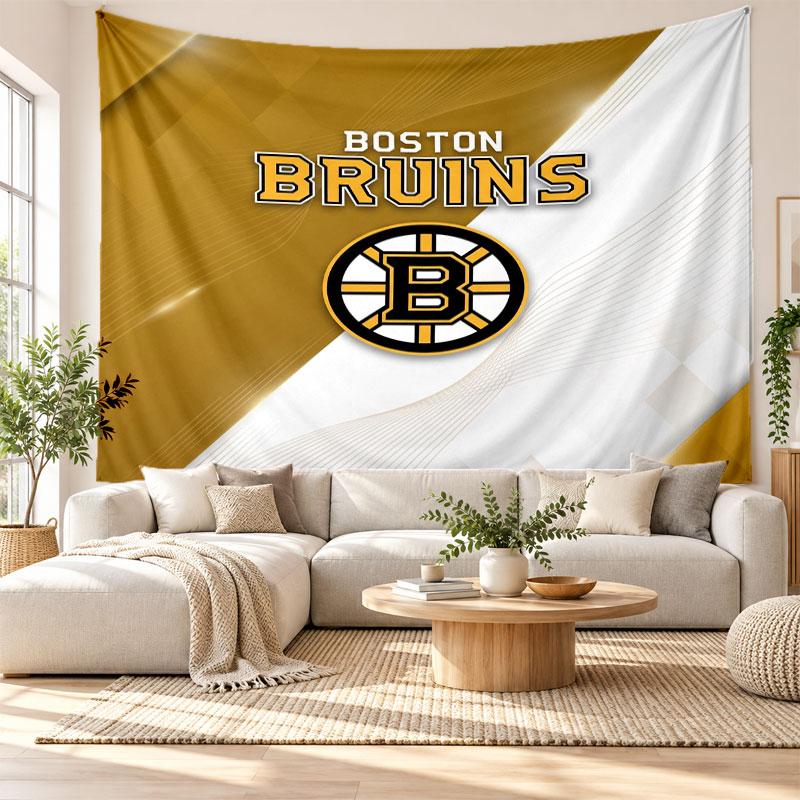 Boston Bruins Wall Tapestry, Soft Fabric Wall Hanging, Decorative Backdrop For Bedroom Home Wall Art