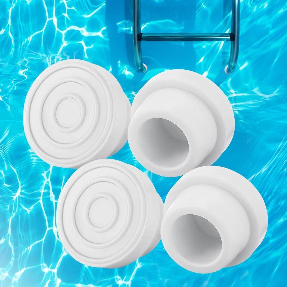 New Rubber Pools Ladder Bumpers Fit 1.9" Standard White Pools Ladder Caps Steps Tubing Inground Pools Ladder