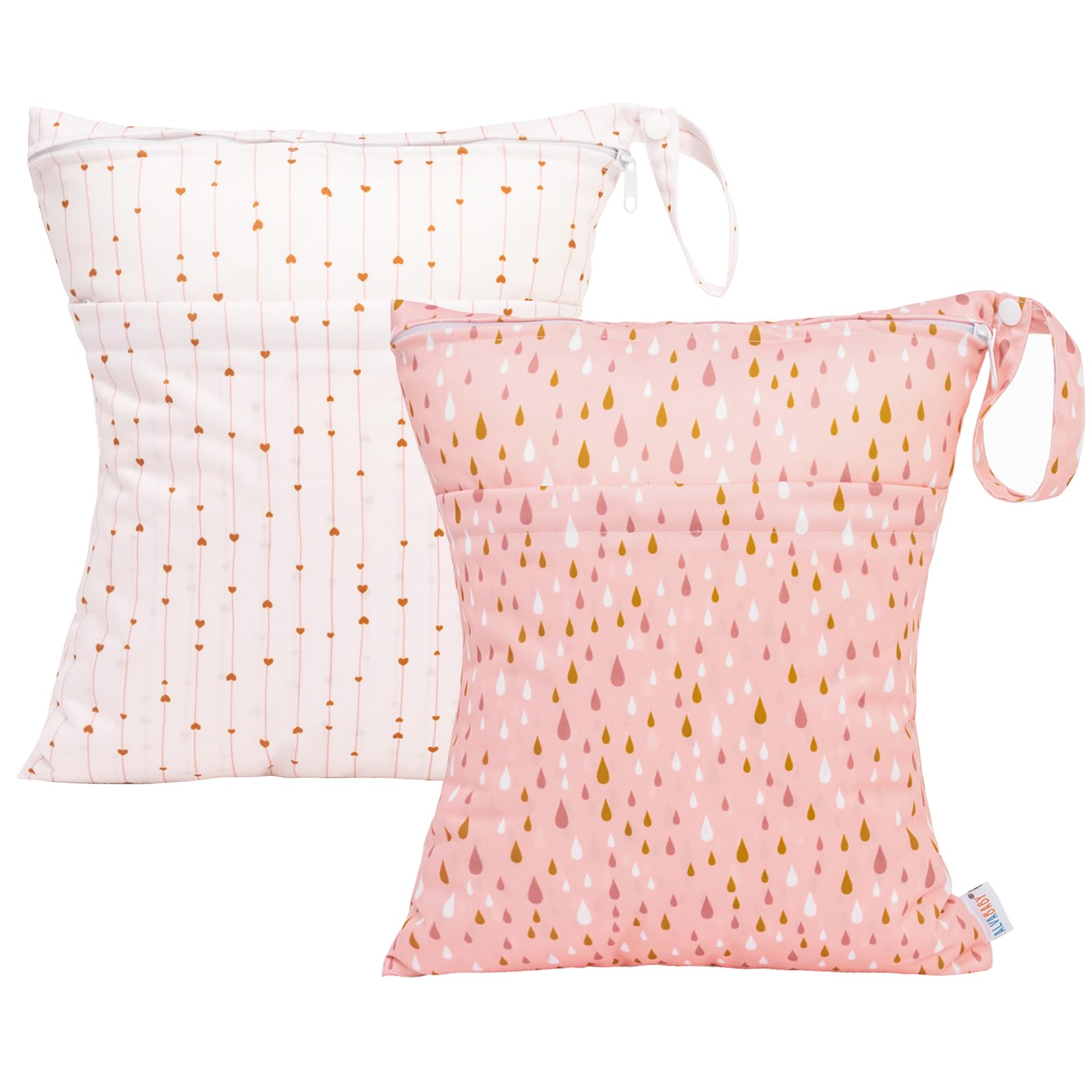 

ALVABABY Набор непромокаемых сумок для подгузников, купальников, большая для купания, для путешествий, для мелочей, для коляски, машинная стирка, водонепроницаемая, для купальника, 2 шт., мешочек,