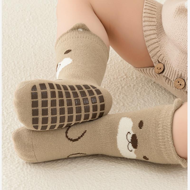 Kids Non-Slip Socks Cute Cartoon Pattern Baby Boys Girls Floor Socks Comfortable Breathable for Toddler Children Spring