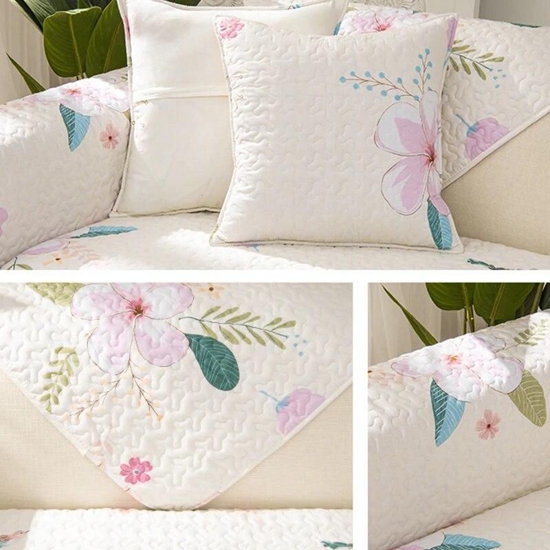 Four Seasons General Non-slip Small Floral Fabric Spring Cover Towel Covers Cloth Cotton Pastoral Style Sofa Cushions
