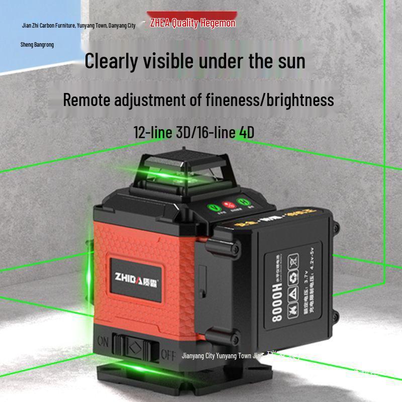 High-Precision 12-Line Outdoor Auto-Leveling Green Laser Level with Strong Light