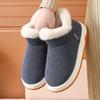 Unisex Winter Warm Closed Heel Thick Sole Non Slip Cotton Shoes For Indoor Outdoor Wear