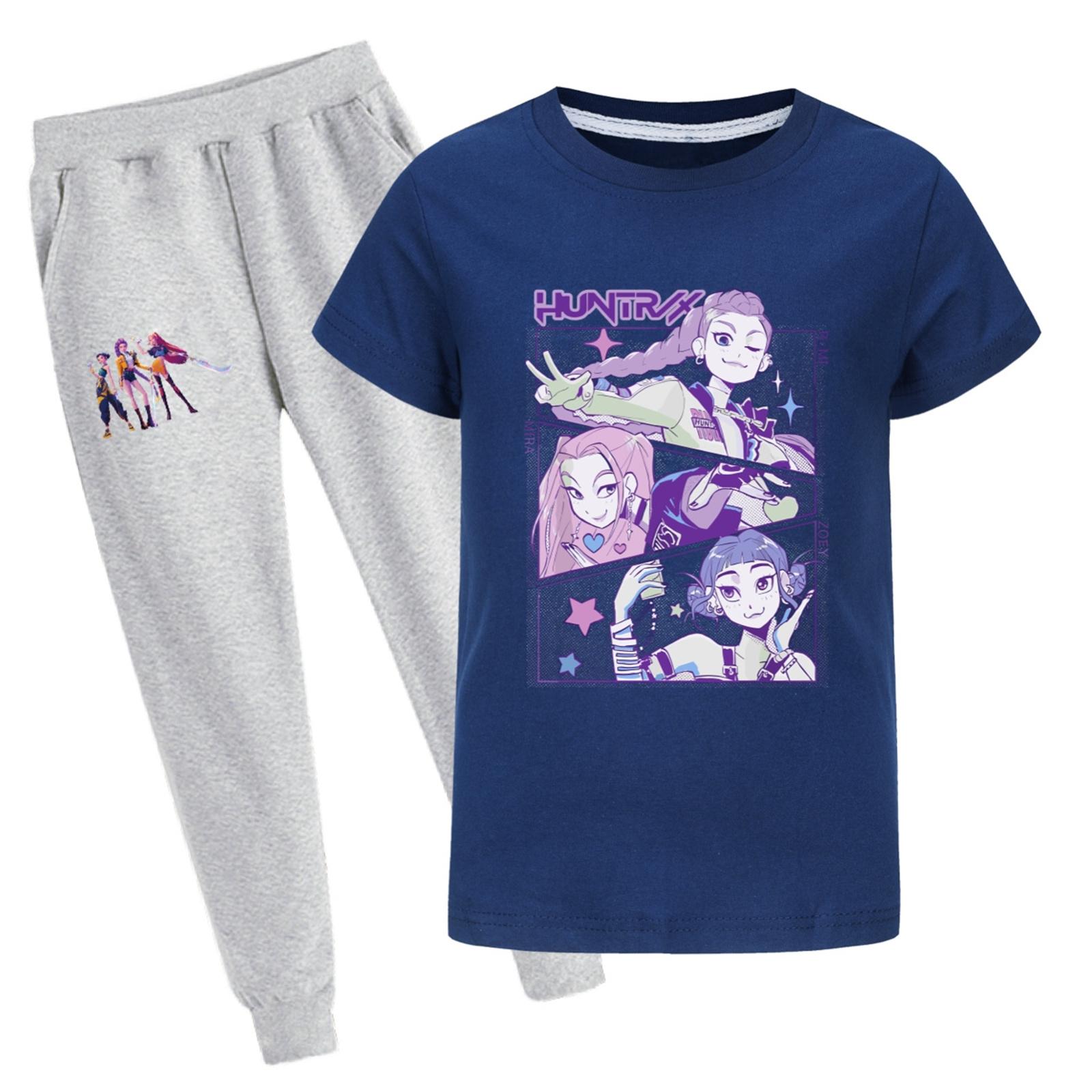 

Children s Summer Sports T-shirt And Pants Two-piece Sportswear Set Short-sleeved Printed Clothing Suit 160