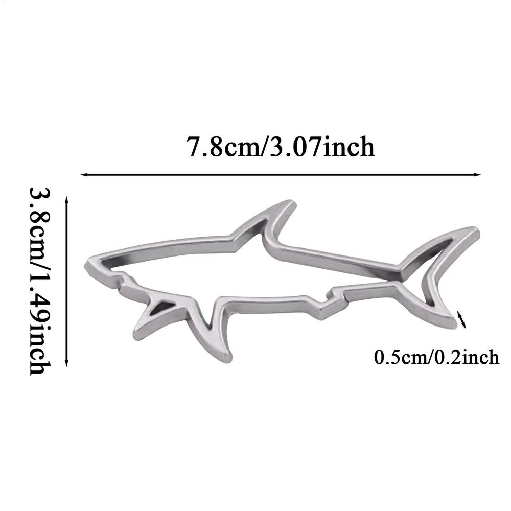 Car Badges Emblems Funny Shark Car Stickers Hollow Weatherproof Sun-Resistant Modification Side Label For Truck Motorcycle