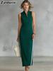 New Style Women's Button-Down Sleeveless Long-Sleeve Slim Fit Dress