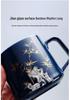 Luxury Ceramic Cup with Lid - Jilan Blue Tea Cup & Caddy, Perfect for Personal Use or Business Gift with Custom Logo Option