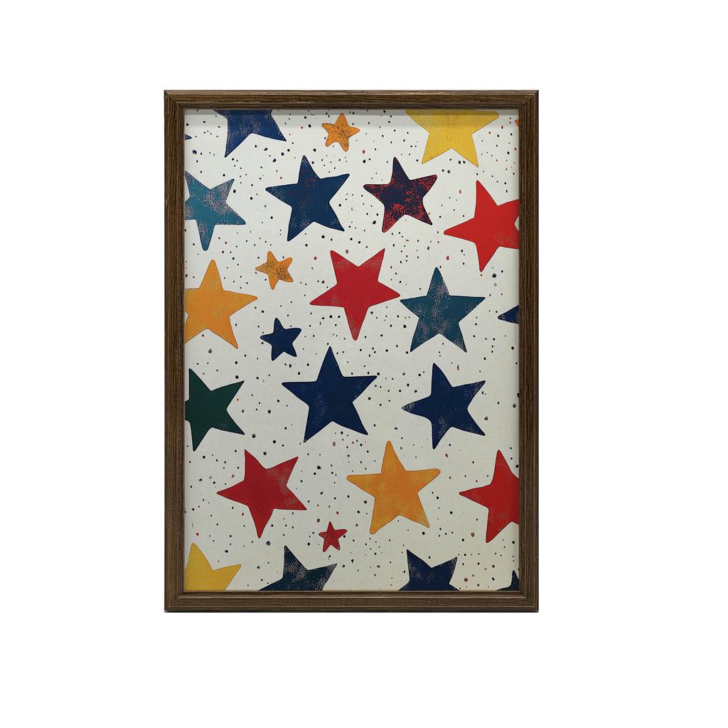 Happiness Star Poster Happiness Star Poster, 30X40 Cm, White Wooden Frame, 230 Gsm Matte Paper