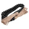 A20F-Wood Bead Garland Farmhouse Decor Wooden Beads With Tassel Boho Wall Rustic Home Coffee Table Decor Prayer Beads