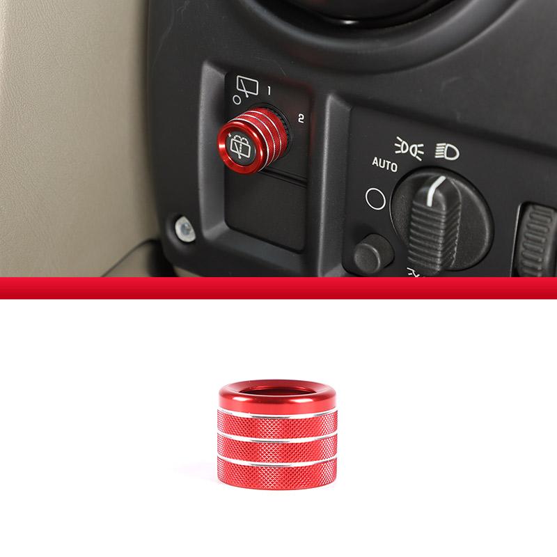 

For Hummer H2 2003-2007 Aluminum alloy Car Air Conditioner Volume Media Rear Wiper Adjustment Knob Cover Decorative Accessories C-Red
