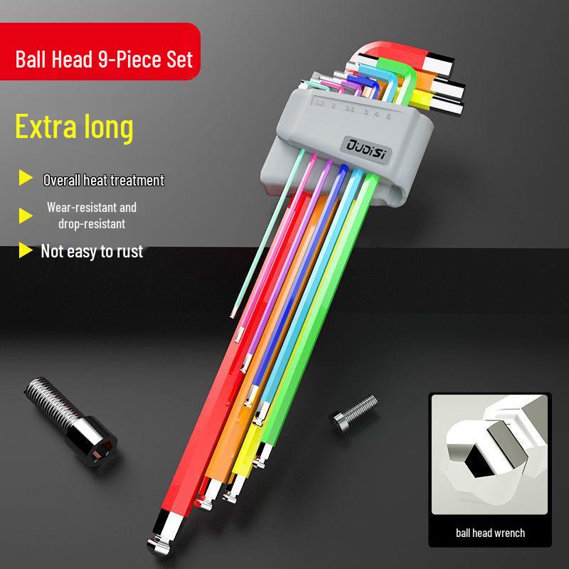 Colored Hex Wrench and Screwdriver Set - 6-Point, Multifunctional Tool with Extended Keys