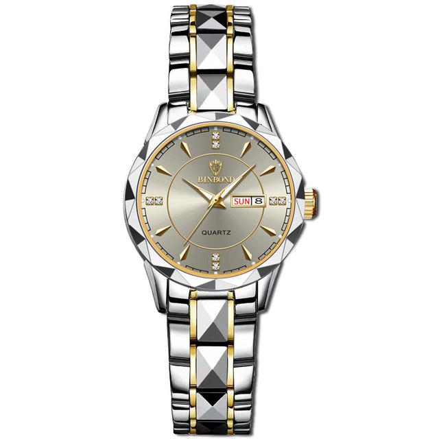 Brand 5552 Luxury Women Quartz Watch Waterproof Night Light Dual Calendar Fashionable Sports Women's Quartz Watch Clock