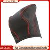 Genuine Leather Car Gear Head Shift Knob Cover for Volkswagen VW Golf 6 Passat Touran Tiguan POLO JETTA 5 AT LHD