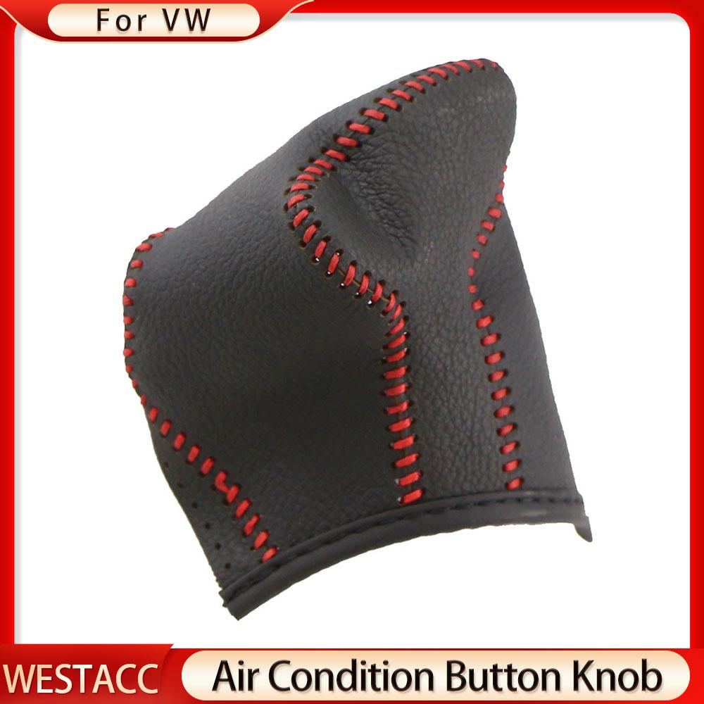 Genuine Leather Car Gear Head Shift Knob Cover for Volkswagen VW Golf 6 Passat Touran Tiguan POLO JETTA 5 AT LHD