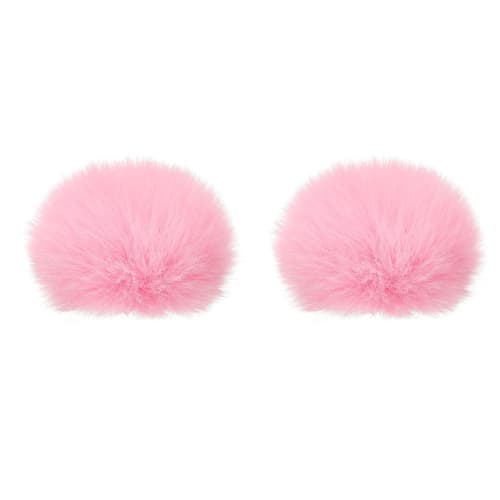 PATIKIL Fur Microphone Wind Shield, 8mm X 62mm, Microphone Cover, Windscreen for Indoor and Outdoor Microphones, Pink, 2 Pieces