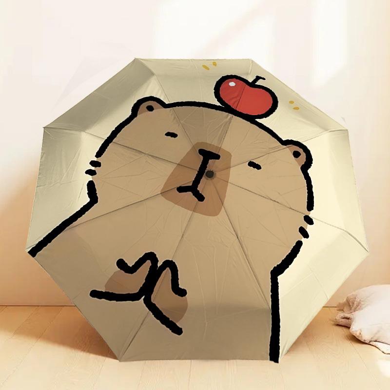 Apple-Topped Bear Day Adventure: Discover Our Lightweight, Durable Umbrella - Perfect for Outdoor Enthusiasts and Travelers Alike 028
