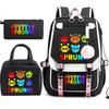 Large Capacity Schoolbag with Shoulder Strap; Student Three-piece Pencil Case Set