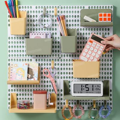 Wall Mounted Hole Board Wall Shelf  Storage Rack for Remote Control DIY Display Wall Organizer Home Storage Board