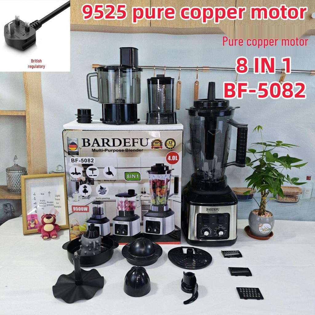 4L 8-in-1 Blender: Large-Capacity Stainless Steel Juicer & Meat Grinder