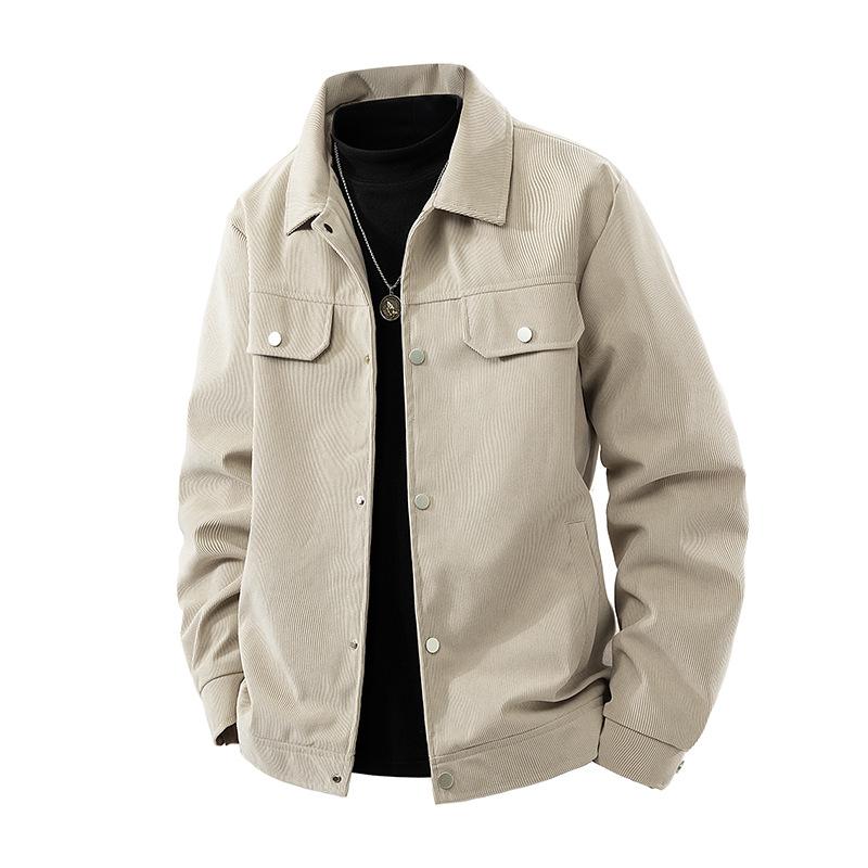 

Men s Retro Spring and Autumn Fashion New Jacket, Loose Korean Version Casual Versatile Coat M хаки