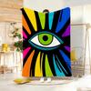 Artwork P-Psychedelic All Seeing Eye Throw Lightweight 240g Flannel Blanket Soft Skin-friendly for Summer Cooling