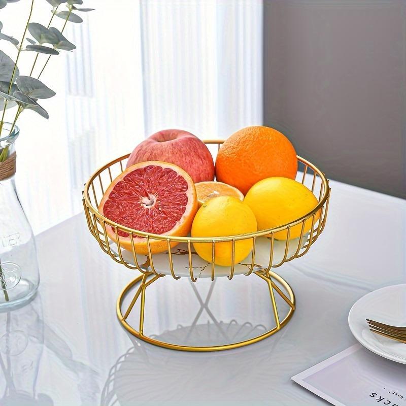 1 Piece of European-style Light Luxury Fruit Plate, Creative Living Room Home Fruit Basket, Afternoon Tea Candy Dessert Stand