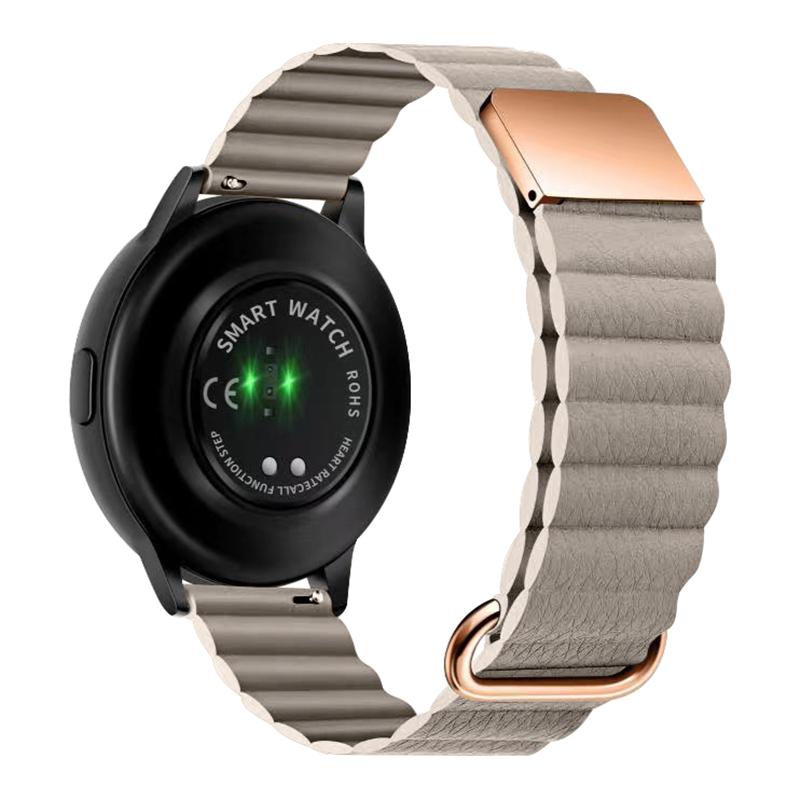 

For Huawei Watch GT3 Pro 46mm/Apex 46mm/Apex Pro Genuine Leather Watch Strap 22mm Magnetic Strap Rose Gold/Light Grey