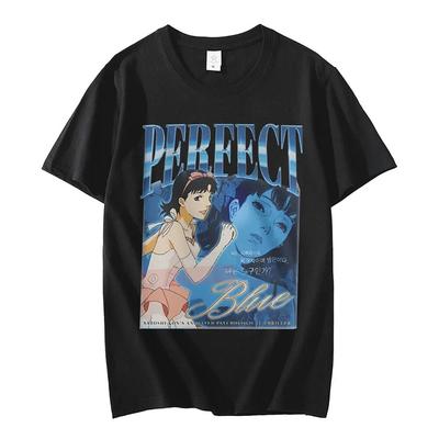 Camiseta con gráfico azul perfecto de Anime japonés para chica, nueva camiseta de algodón puro transpirable de manga corta Ma Unisex