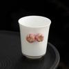 Handmade Floral Embossed Carved Relief Porcelain Tea Cup 80ml Chinese Kungfu Ceramic Cup for Ladies Holiday Gift