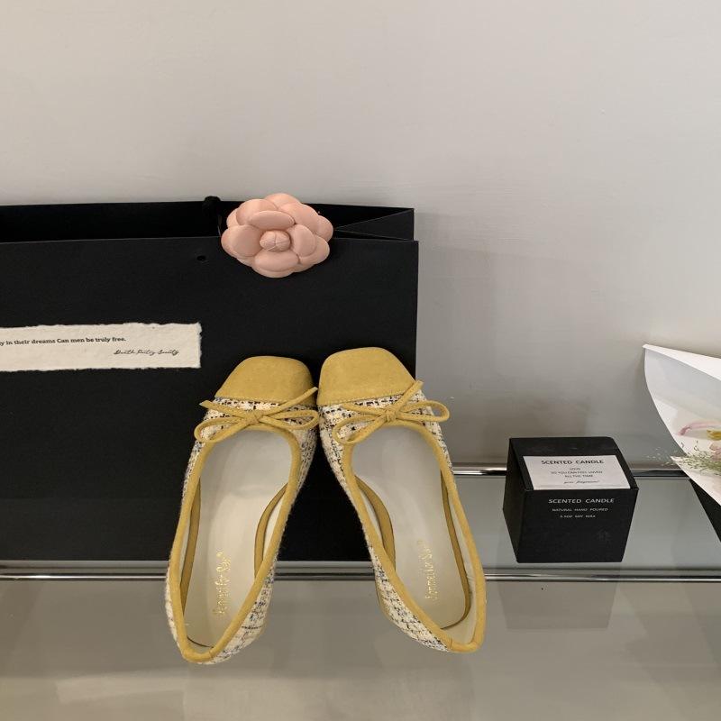 2025 Spring French Inner Height Increase Retro Pink Single Shoes Women's Shoes Small Fragrant Ballet Bow Fairy Shoes