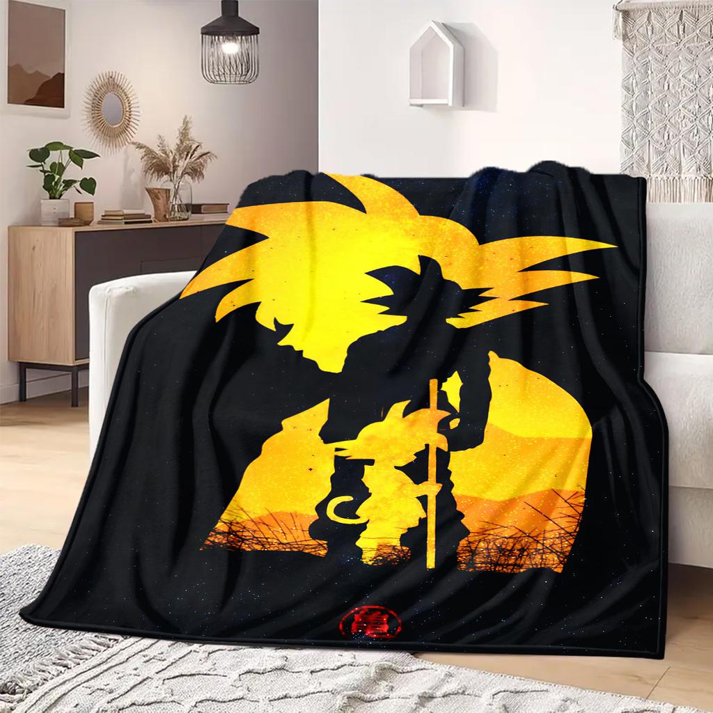 Son Goku Print Blanket Warm Comfortable Flannel Blanket Suitable for Bedrooms,Sofas, Beds,Chairs,Travel -QIAO132