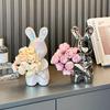 Creative Art Holding Rabbit Vase Luxury Vase Ornaments Living Room Flower Arrangement Desktop Decoration Housewarming Gift