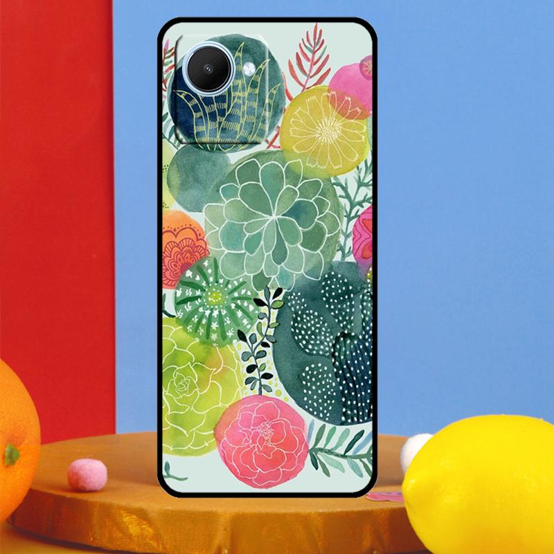 Cactus Succulent For Realme GT7 Pro GT6 10 11 12 13 14 15 Pro Plus C55 C67 C63 C61 C53 C35 C65 C75 C71 Case